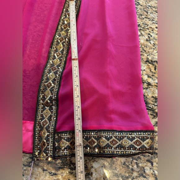 Constantly dreaming sequin pink sheer evil eye open front kimono robe - Picture 5 of 5